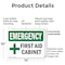 Signmission First Aid Cabinet With Symbol, 14 in W x Rectangle, Plastic OS-2PACK-EM-P-1014-L-10368 - alternate 7